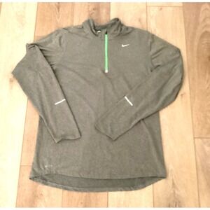 Nike Men's Athletic Dry Fit Long Sleeve Running Quarter Zip Pull Over Size Large